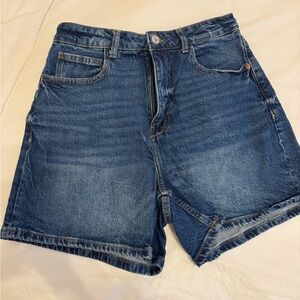 Zara Mid Length Dark Was Jean Denim Shorts sz6